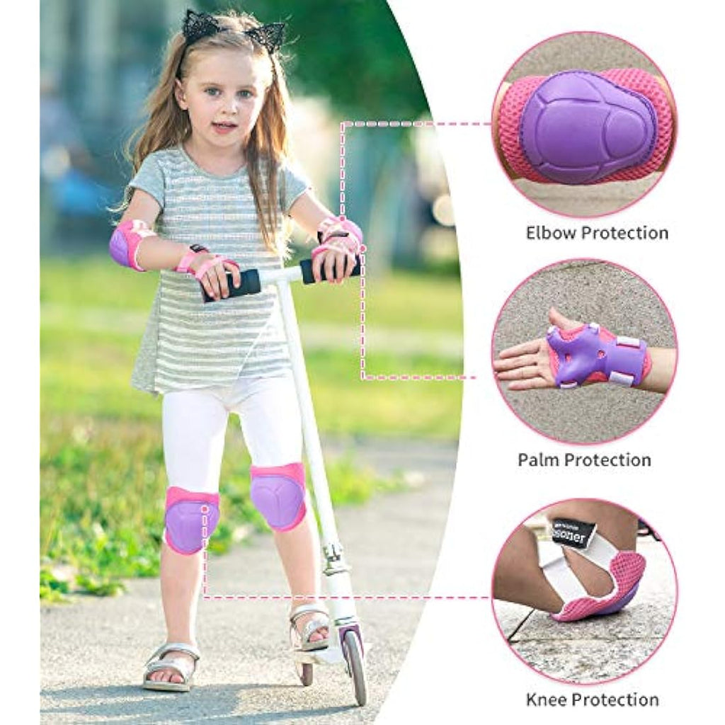 RUNDONG Kids Protective Gear Set – 3-in-1 Knee, Elbow & Wrist Pads