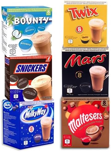 Mars Hot Chocolate Pods for Dolce Gusto – 48 Capsule Variety Bundle