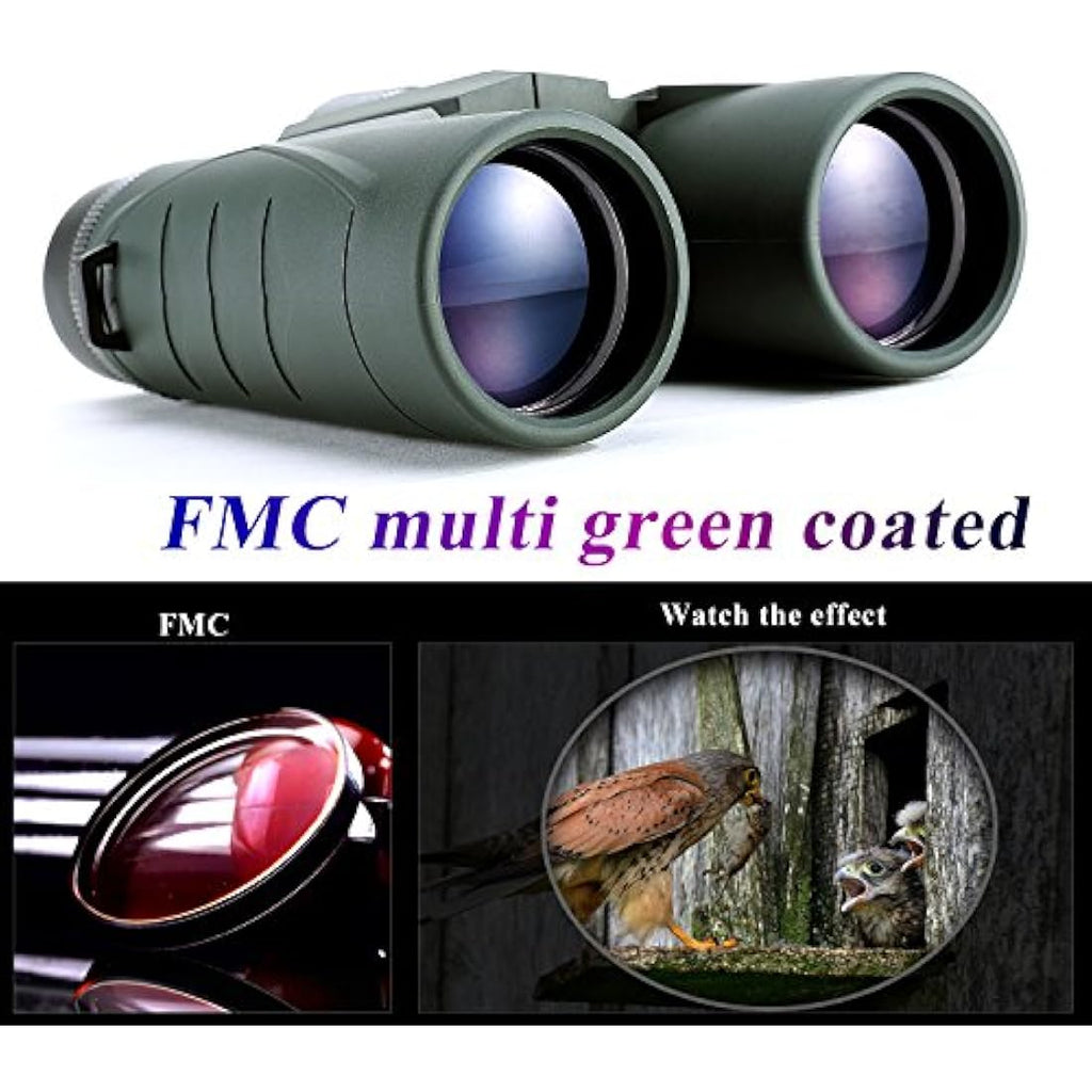 NOCOEX 10x42 Compact Binoculars | HD BAK4 Prism for Bird Watching