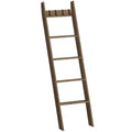 HOOBRO 5-Tier Bamboo Blanket Ladder – Wall Leaning Towel Rack, Mocha
