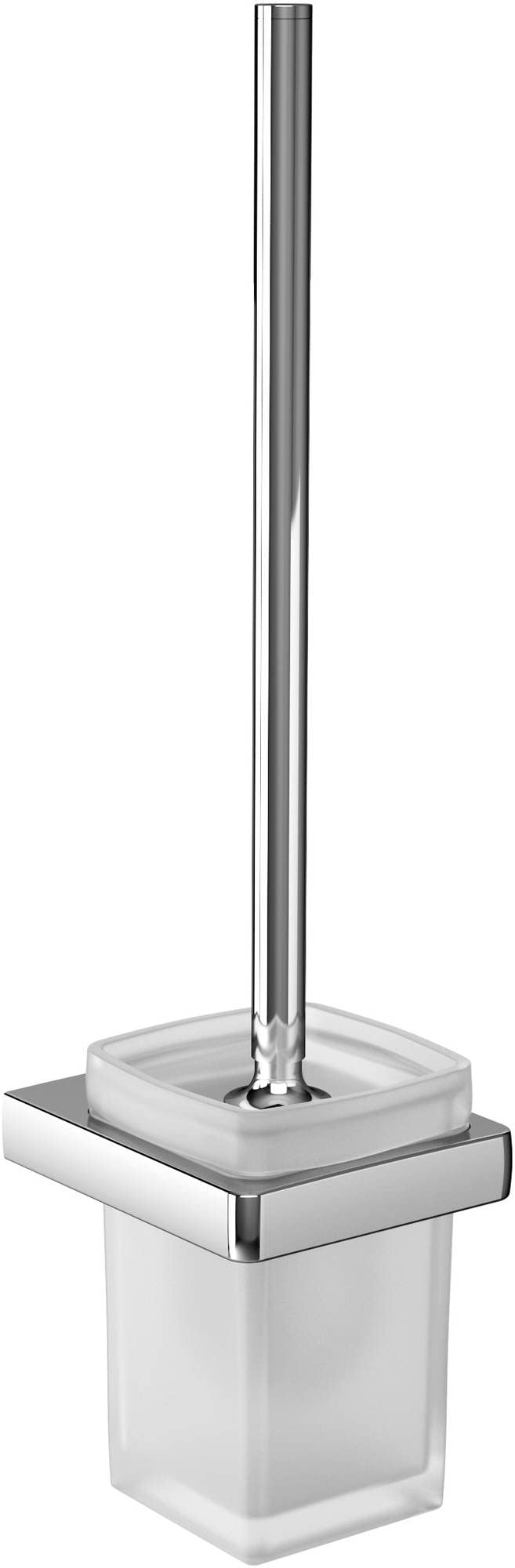 Emco Trend Wall-Mounted Toilet Brush & Holder | Satin Glass & Chrome