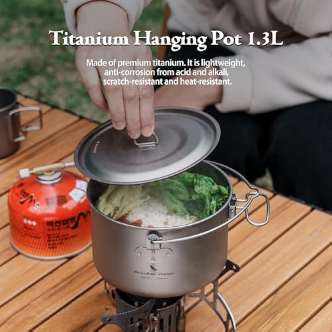 Boundless Voyage 1300ml Titanium Pot | Ultralight Camping Mug with Lid
