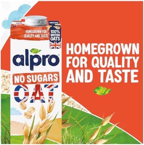 Alpro Oat No Sugars Milk Alternative – Unsweetened Vegan Drink – 8 x 1L