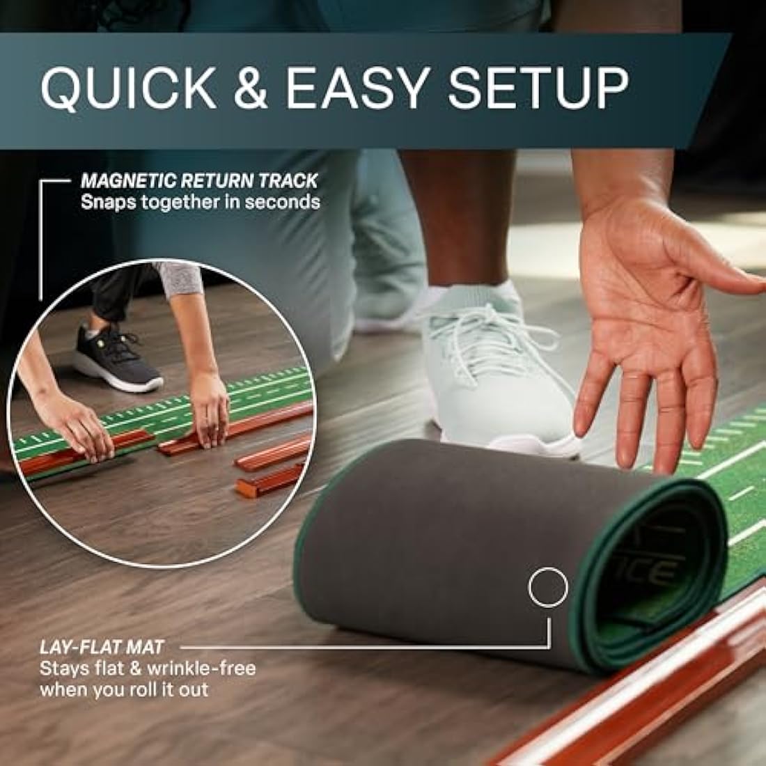 Perfect Practice Putting Mat – 9.5ft Indoor Golf Training Aid