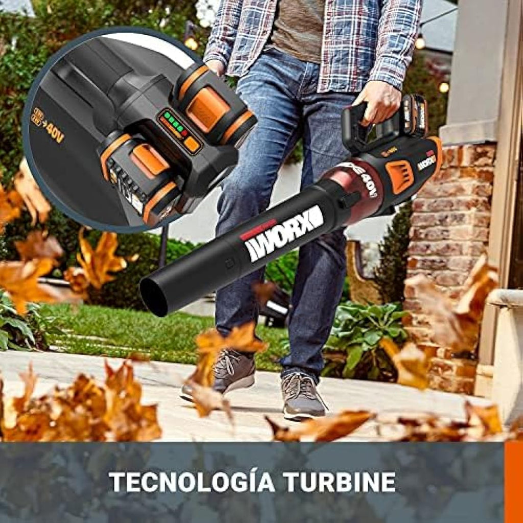 WORX WG584E.9 40V Brushless Leaf Blower | Cordless Turbine Fan