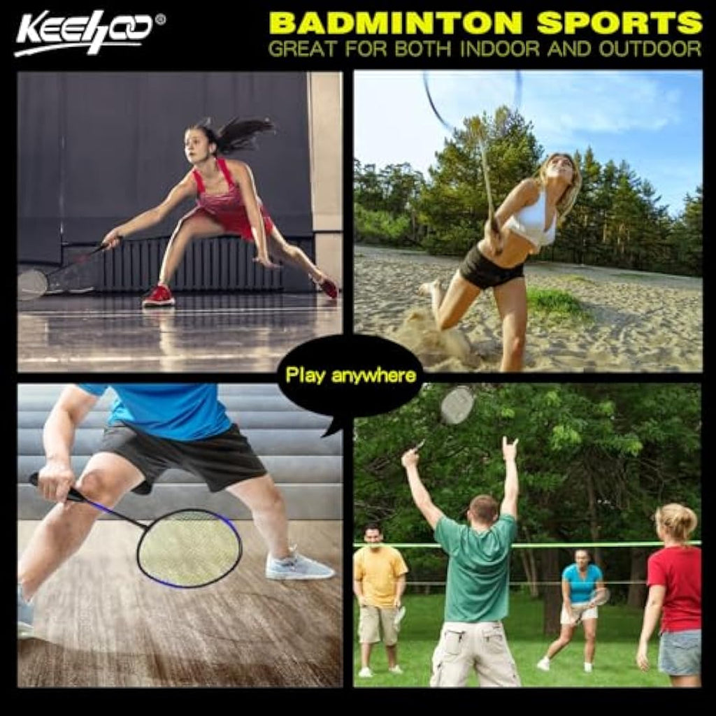 4-Player Badminton Racket Set with Shuttlecocks & Carry Bag