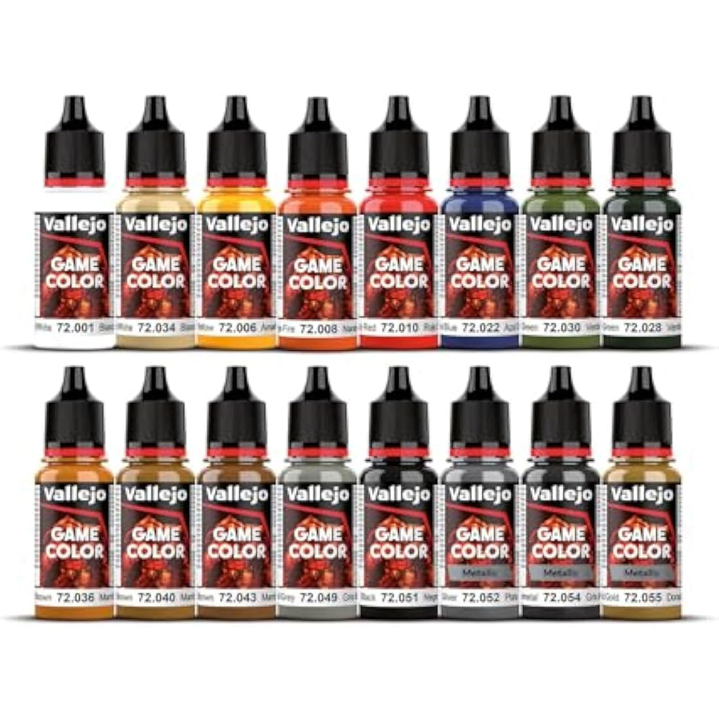 Vallejo Game Color Advanced Acrylic Paint Set - 16 Assorted Colors