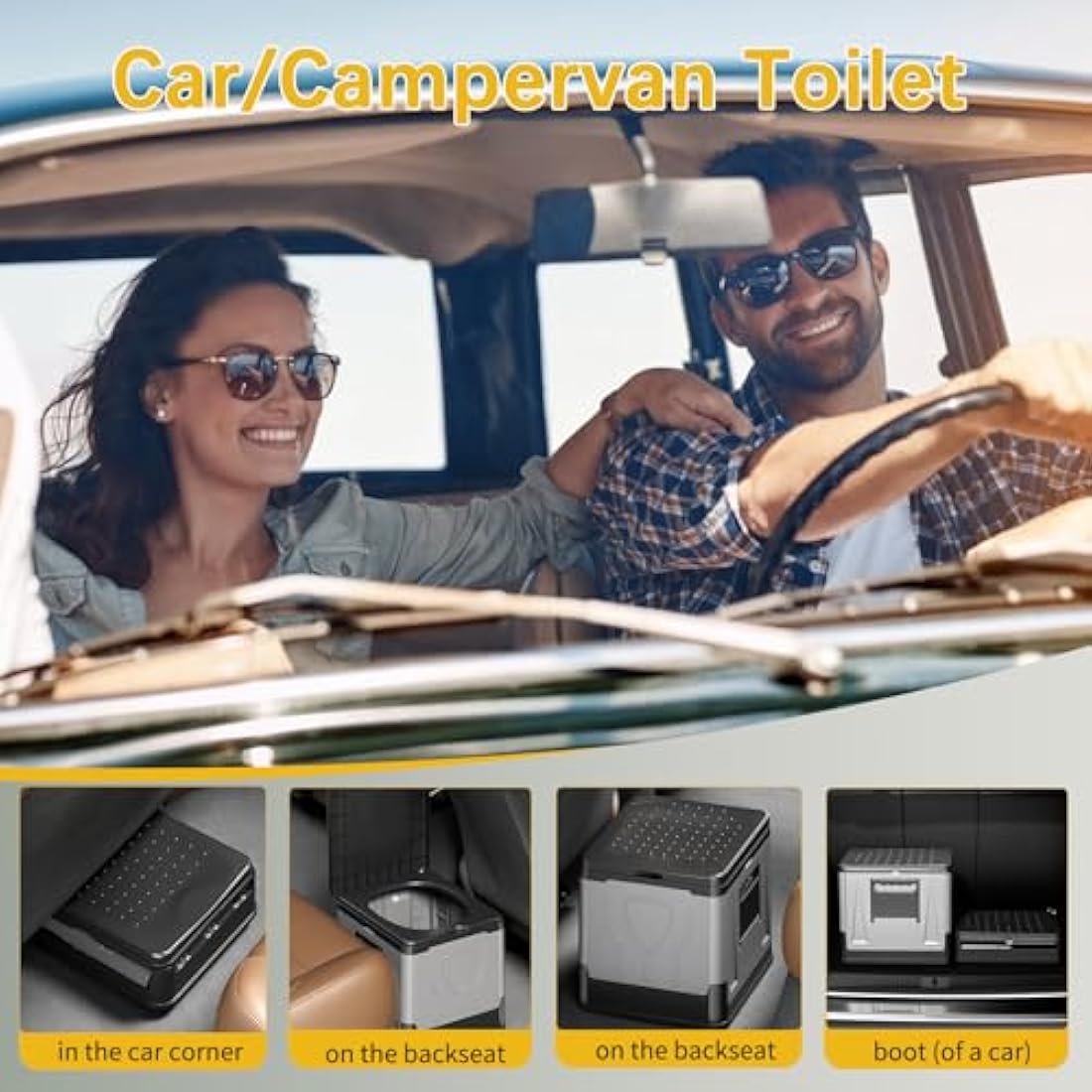 Congumi Portable Folding Camping Toilet with Paper and Phone Holder