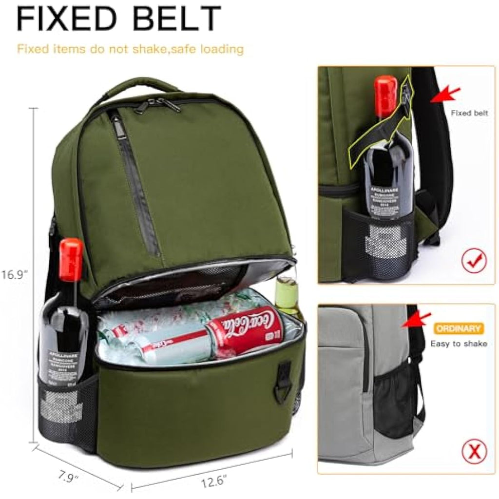 TUGUAN 28L Insulated Cooler Backpack | Leakproof Double Deck Picnic Bag
