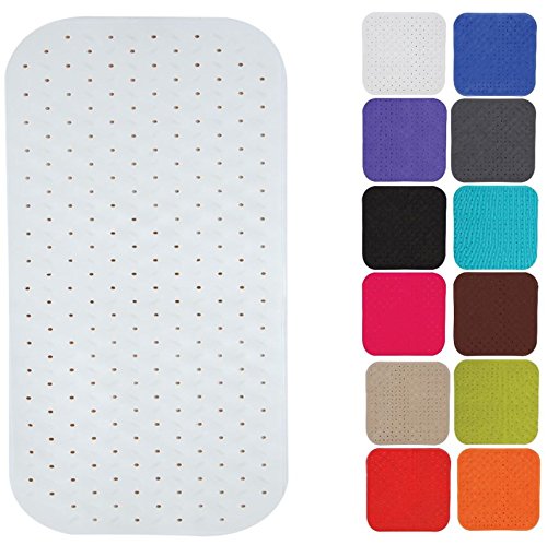 MSV Non-Slip Rubber Shower Mat – White Rose Scented – 36 x 76 cm
