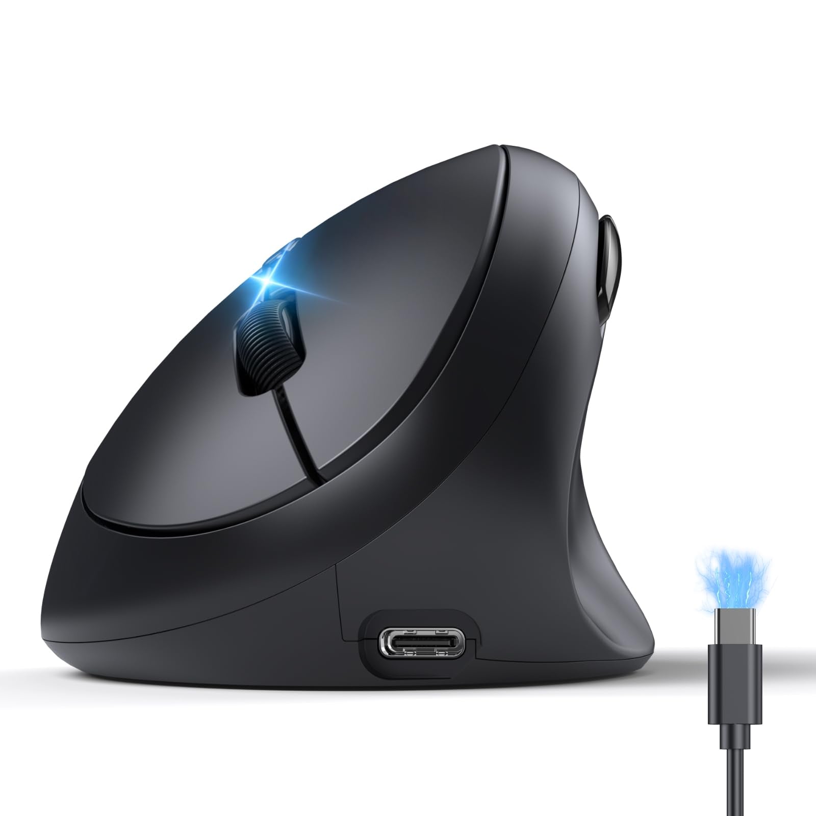 TECKNET Vertical Ergonomic Wireless Mouse - Silent Tri-Mode 4800DPI