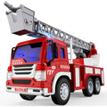 TOYABI Large Fire Truck Toy with Rescue Ladder, Lights and Sound