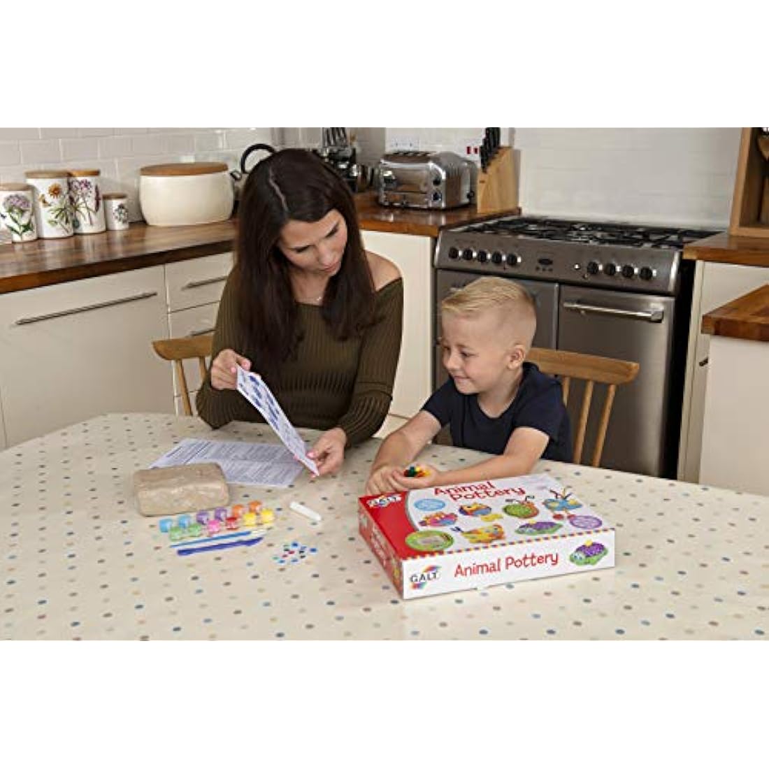 Galt Toys Animal Pottery Kit - Kids Air-Drying Clay Craft Set, Ages 6+