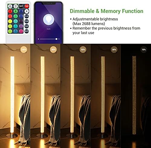 EDISHINE Smart RGB LED Floor Lamp | Alexa Compatible Music Sync Light