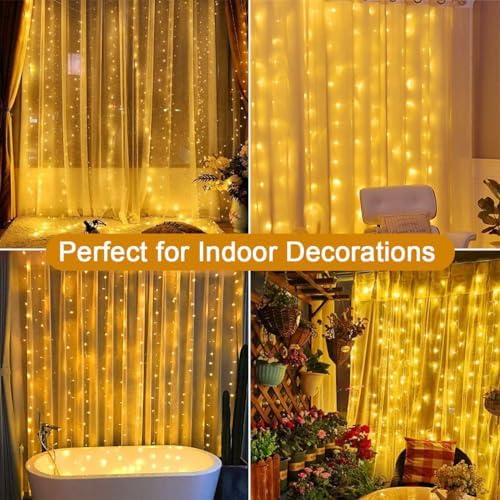 Yowin 2-Pack Curtain Lights | 600 LED 6m x 3m Waterproof Fairy Lights