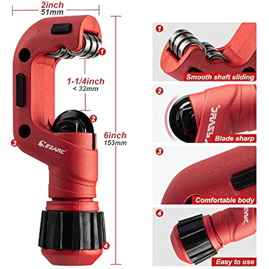 EZARC Pipe Cutter | 4-32mm Tube Cutter for Copper, PVC & Stainless Steel