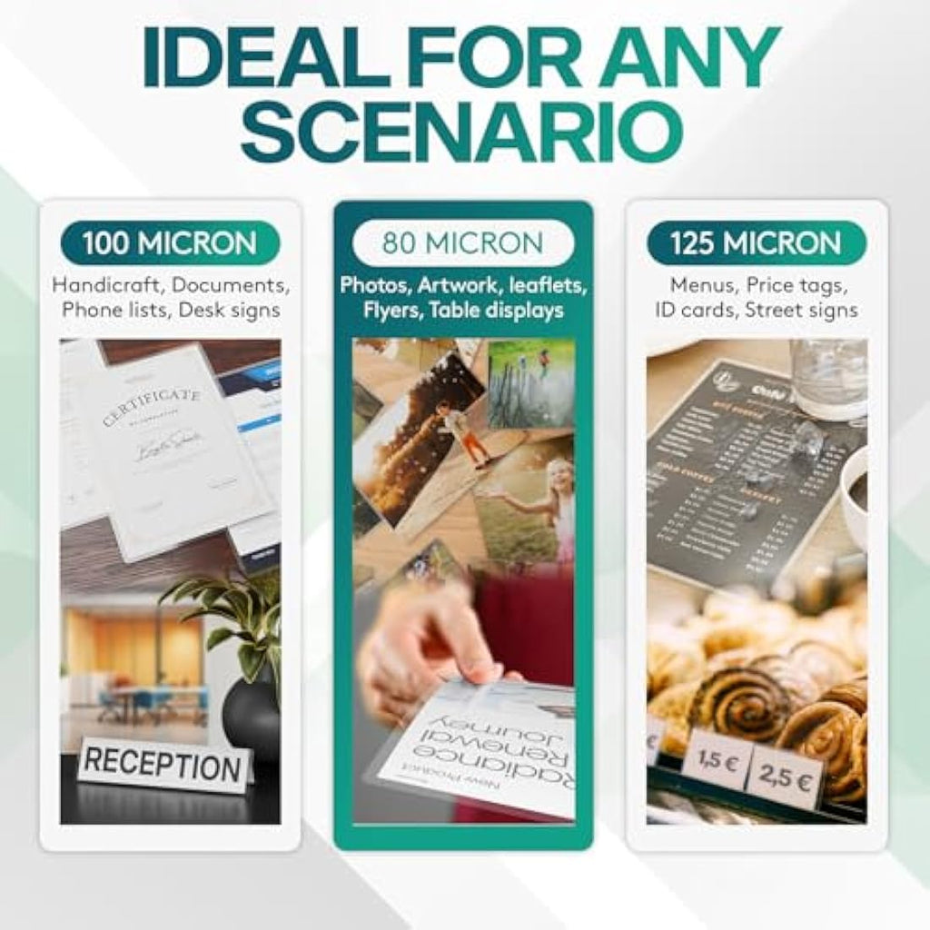 ACROPAQ A3 Laminating Pouches - 160 Micron Glossy Finish - 50 Pack