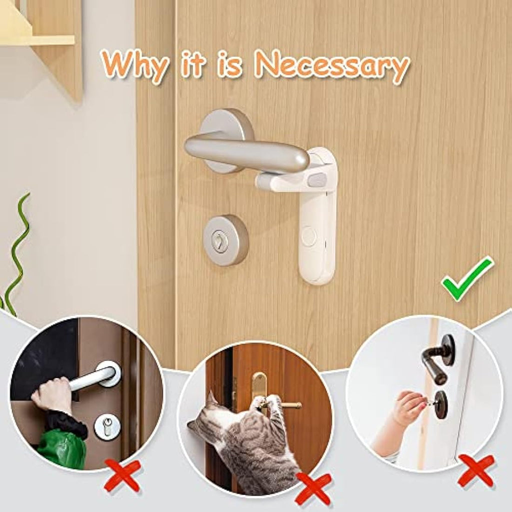 SAFELON Door Lever Locks for Childproof & Petproof - 2 Pack White