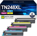 HALLOLUX TN248XL High-Yield Toner Cartridges for Brother Printers | 4 Pack