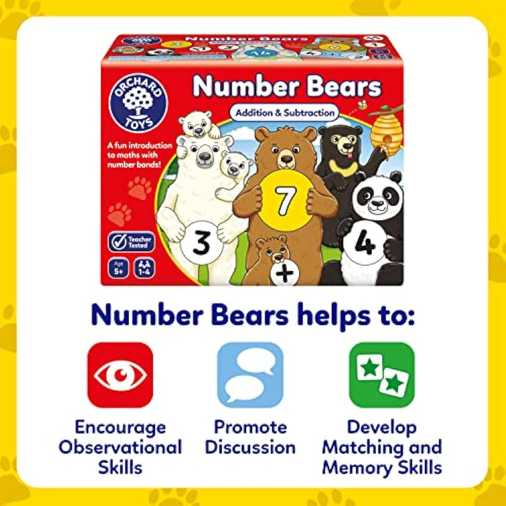 Orchard Toys Number Bears: Addition & Subtraction Math Board Game