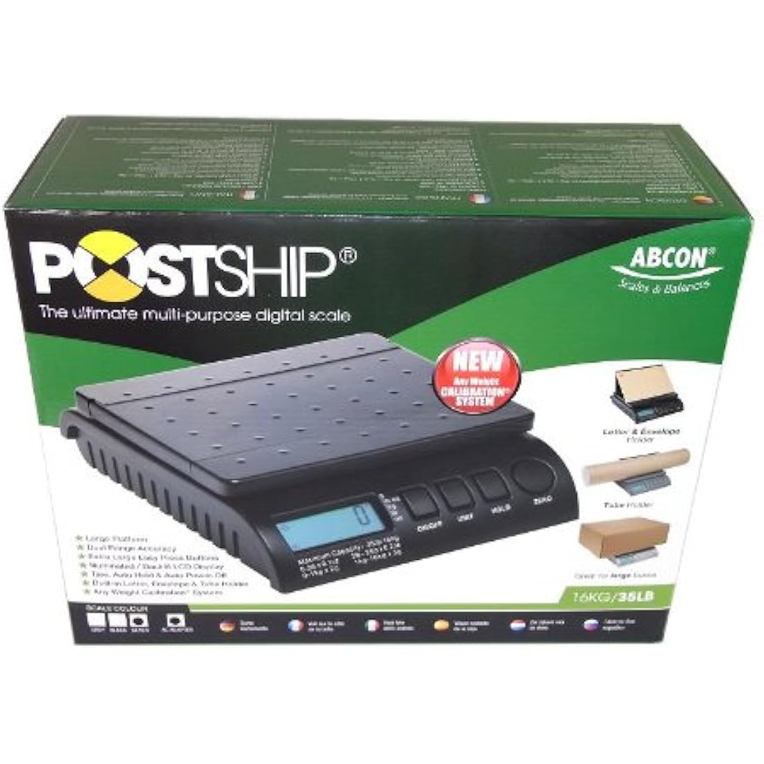 ABCON POSTSHIP Digital Shipping Scale - 20kg/44lb Postal Scale with Auto Hold