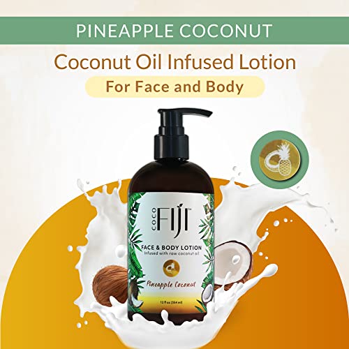 Coco Fiji Organic Coconut Oil Face & Body Lotion – Pineapple Coconut 12oz