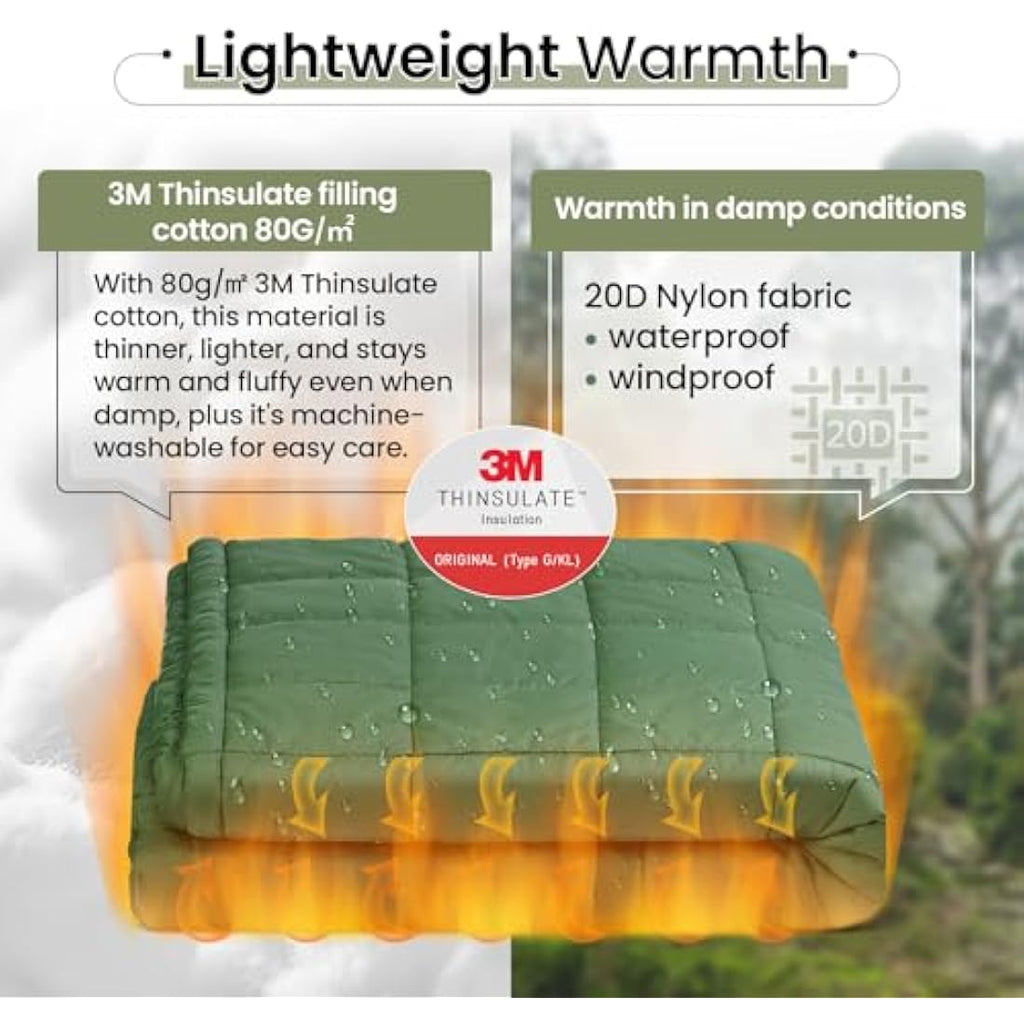 OneTigris Wearable Camping Blanket Poncho | 3M Thinsulate Insulation