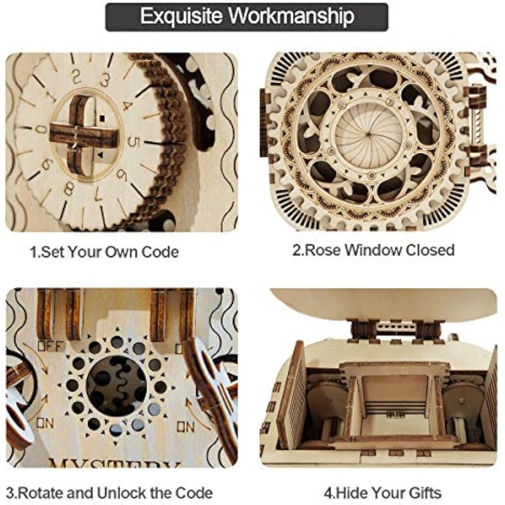 ROKR 3D Wooden Puzzle Treasure Box – Mechanical Jewelry Box Model Kit