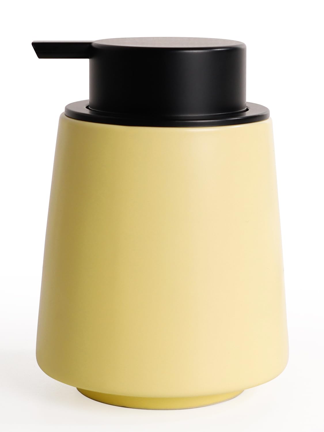 Autumnlife Matte Yellow Ceramic Soap Dispenser – 14oz Refillable Lotion Pump