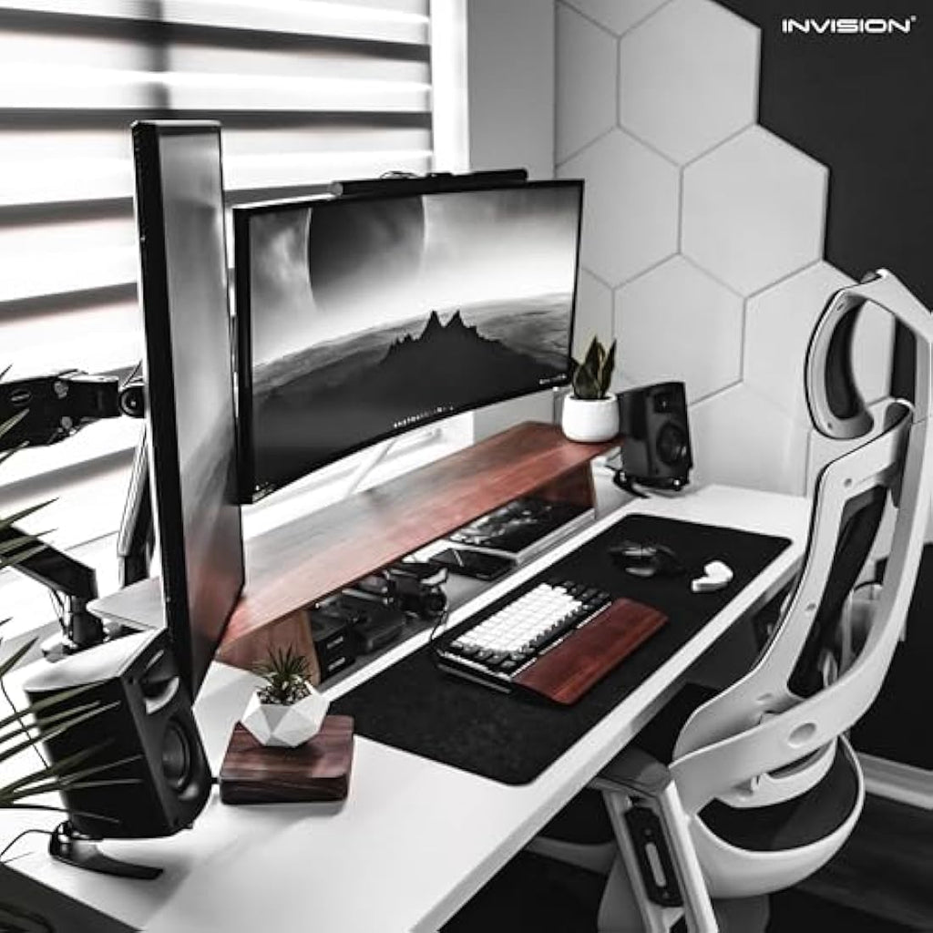 Invision MX900 Dual Monitor Arm – Ergonomic Gas Assisted Mount for 24-35"