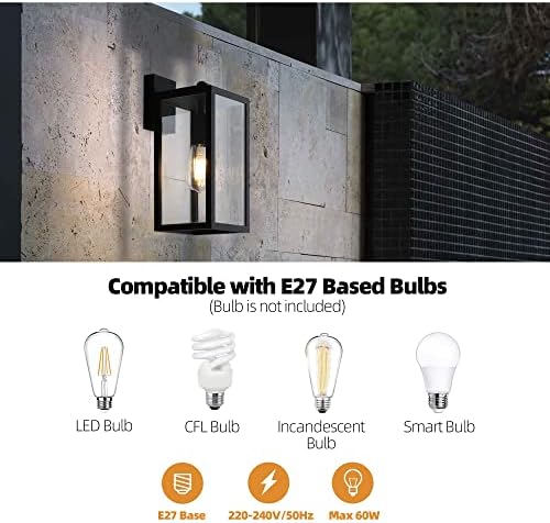 Brimmel Outdoor Wall Lantern – Matte Black Aluminum Porch Sconce Light