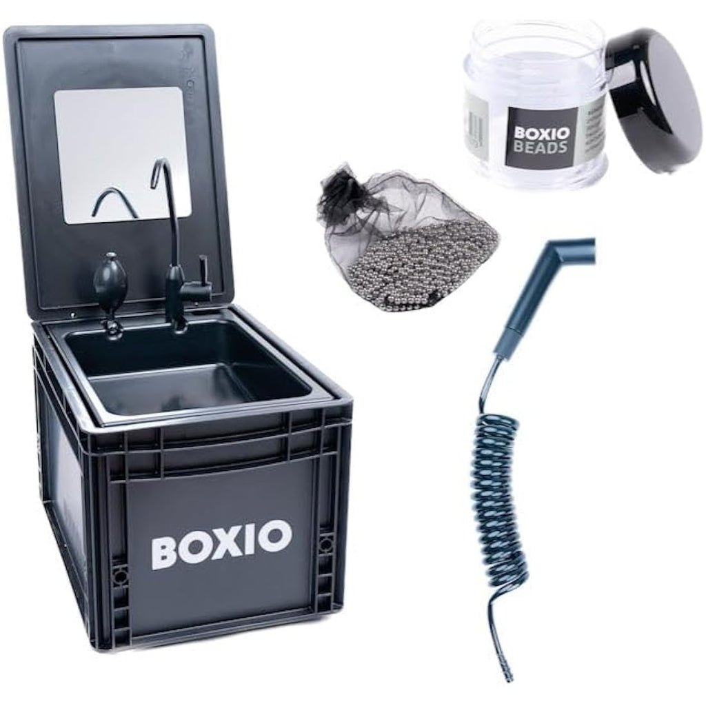 BOXIO WASH Plus | Mobile Camping Sink with Hand Pump and Shower Head