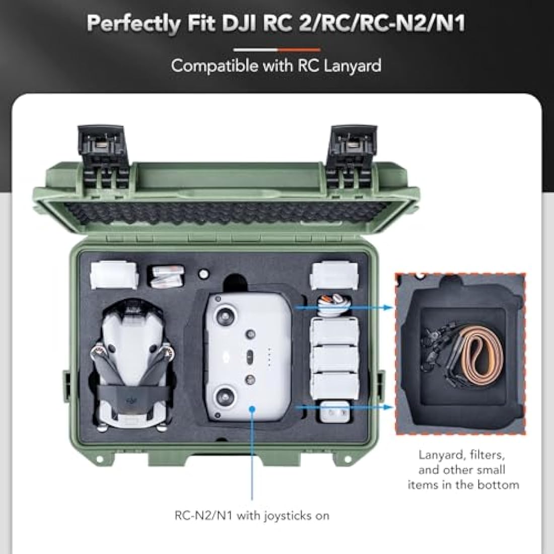 Lykus Titan MM410 Waterproof Hard Case for DJI Mini 4 Pro & Mini 3
