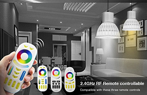 LIGHTEU 4W MR16 GU5.3 RGB+CCT LED Spotlight with 4-Zone Remote, 4-Pack