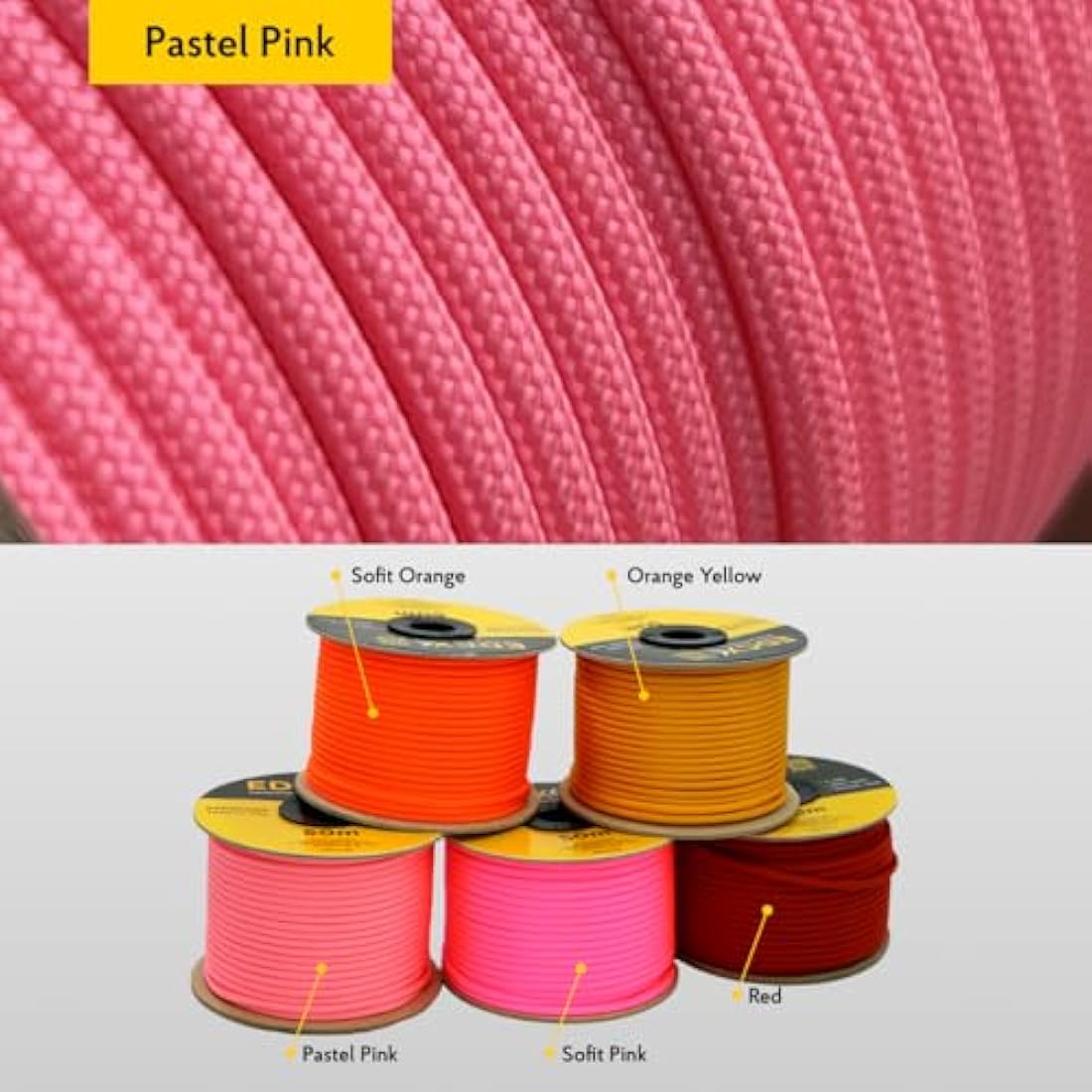 EDCX 550 Paracord – 4mm 7-Strand Nylon Rope for Camping and DIY