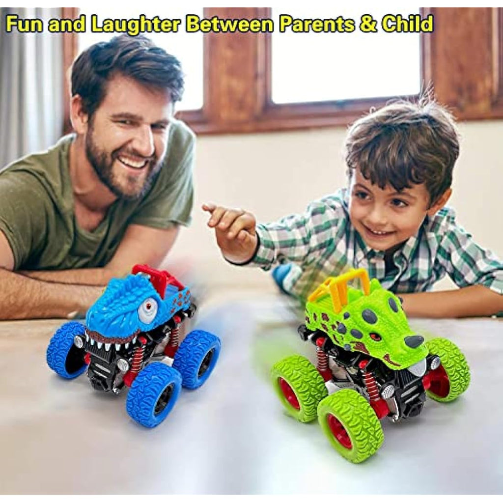 AESTEMON Dinosaur Monster Truck Pull Back Toy Cars for Boys, 2-Pack