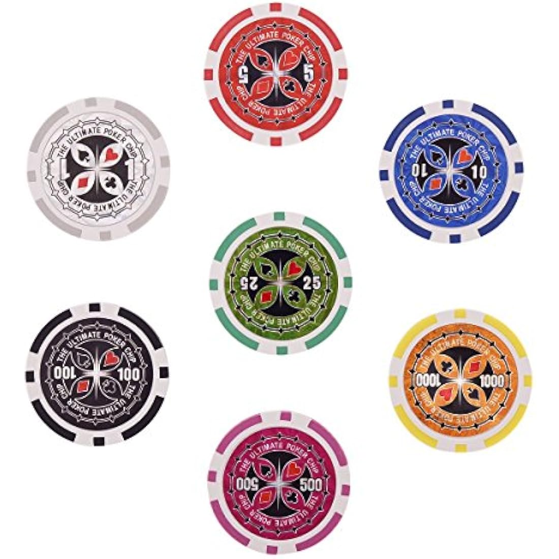 Display4top 300 Piece Texas Holdem Poker Chips Set with Aluminum Case