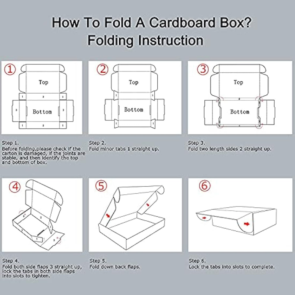Jolof Store 6x4x3 White Corrugated Shipping Boxes - 25 Pack Mailers