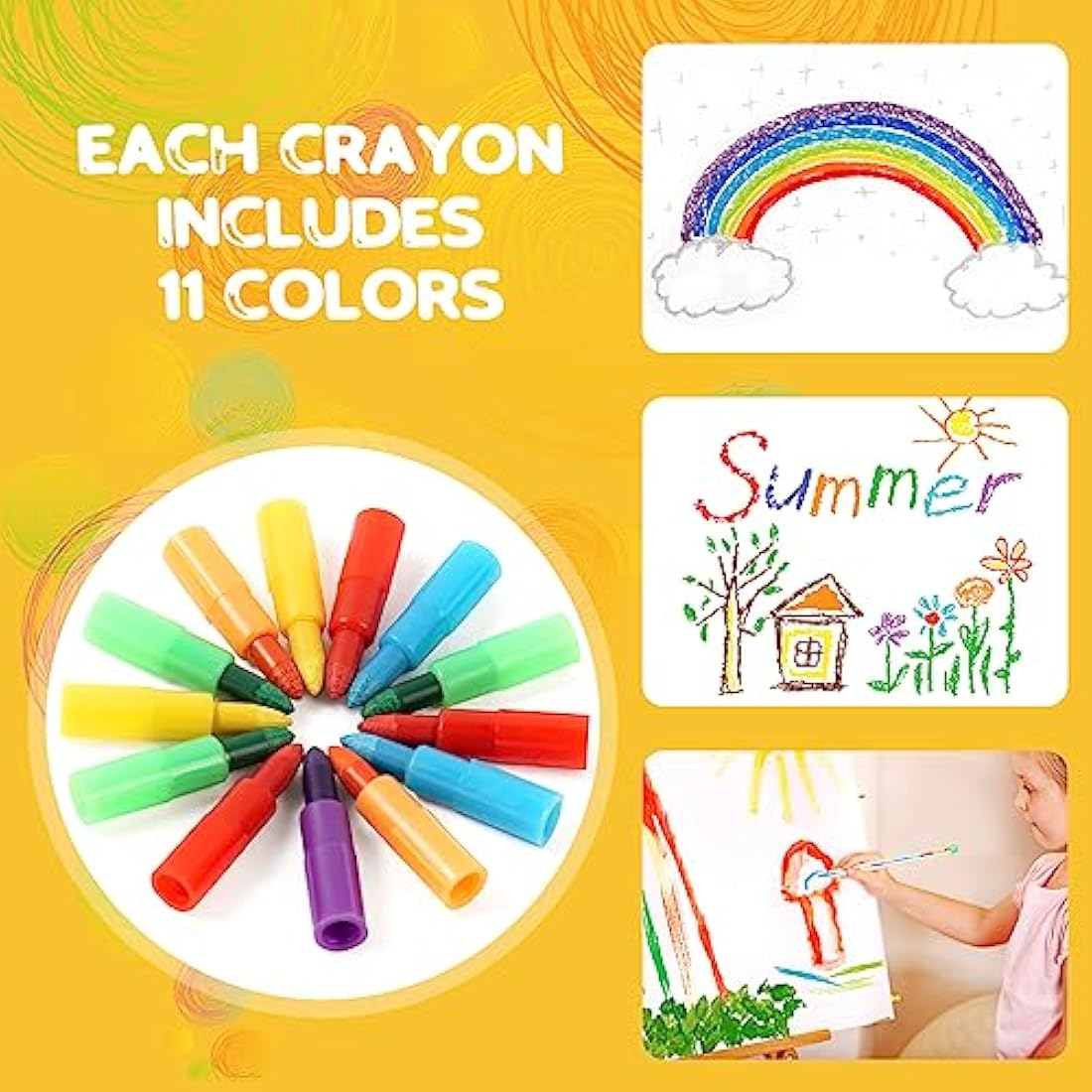 Vicloon Rainbow Stacking Crayons – 30PCS Swop Point Pencils for Kids