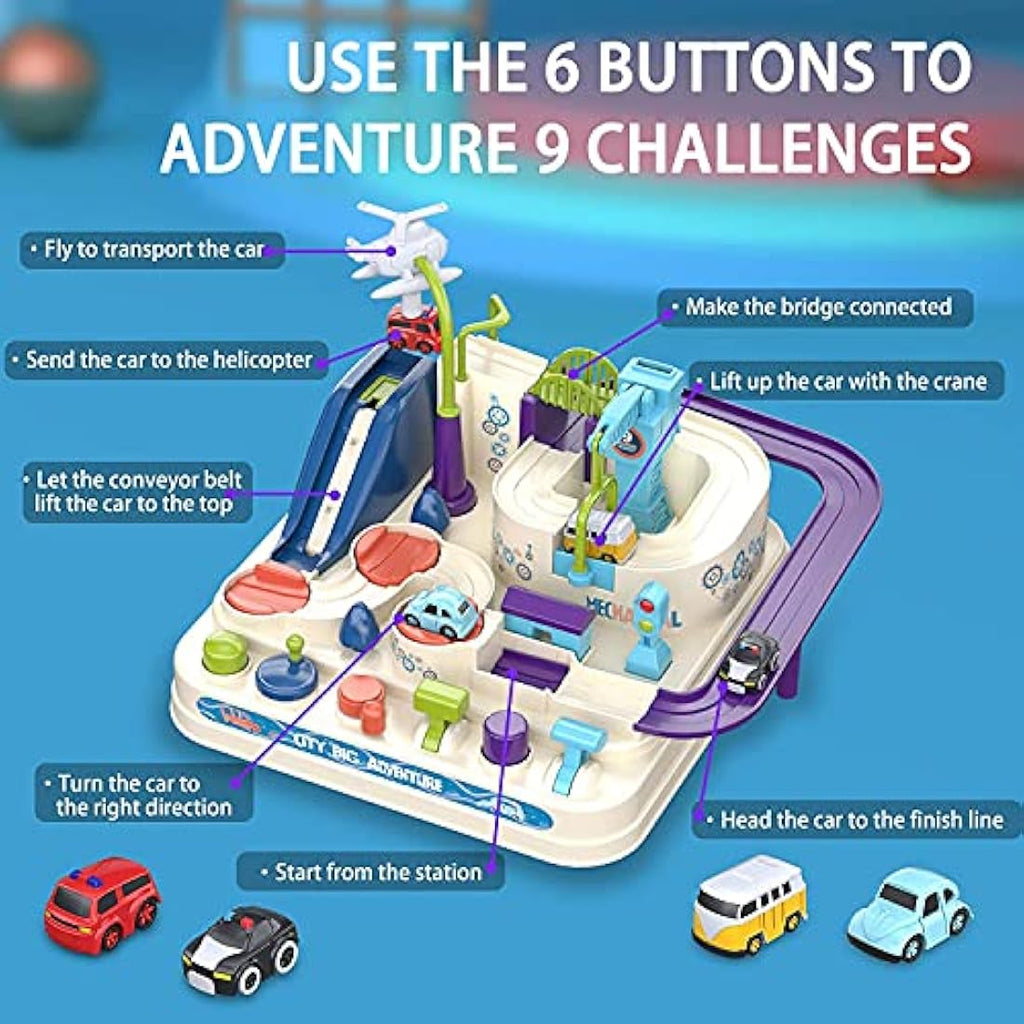 Car Adventure Race Track Toy - Educational Toddler Playset