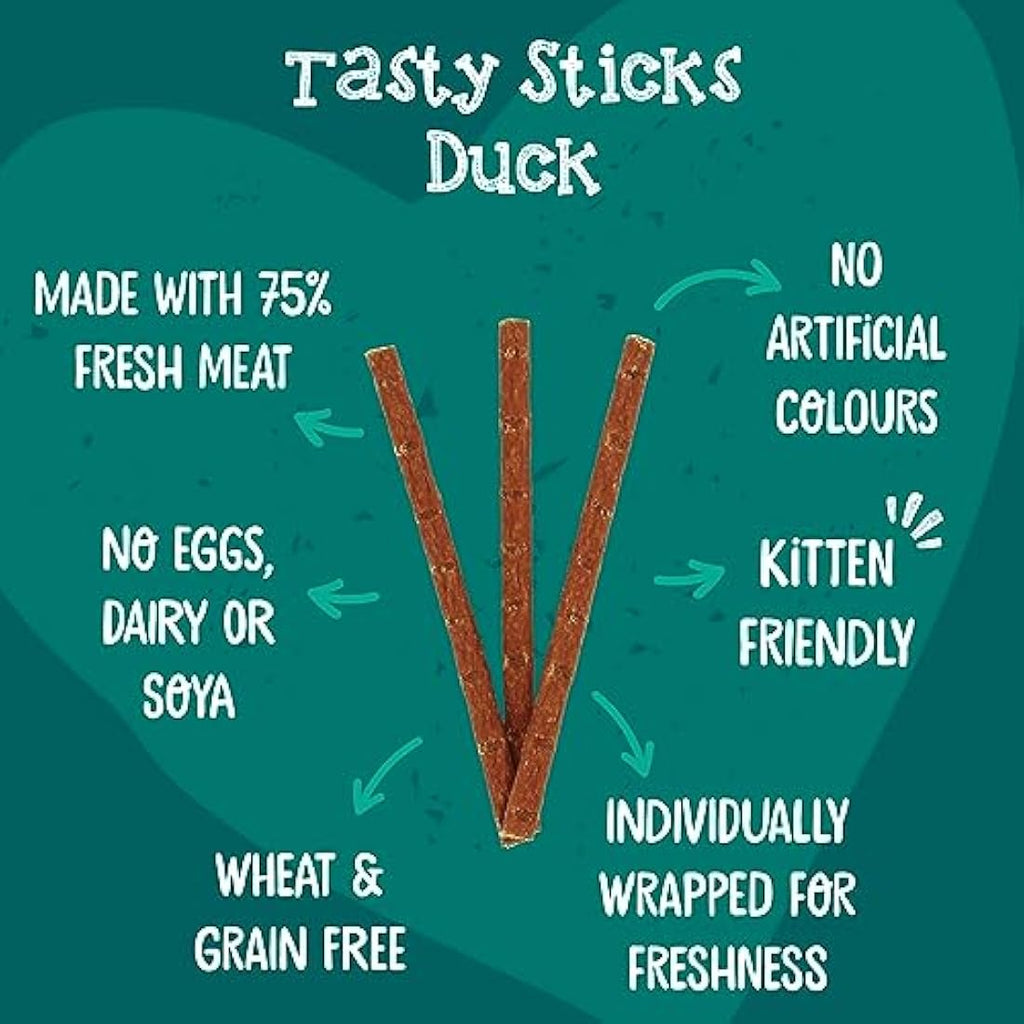 Webbox Tasty Sticks Duck Cat Treats – Grain Free & Kitten Friendly (150pk)