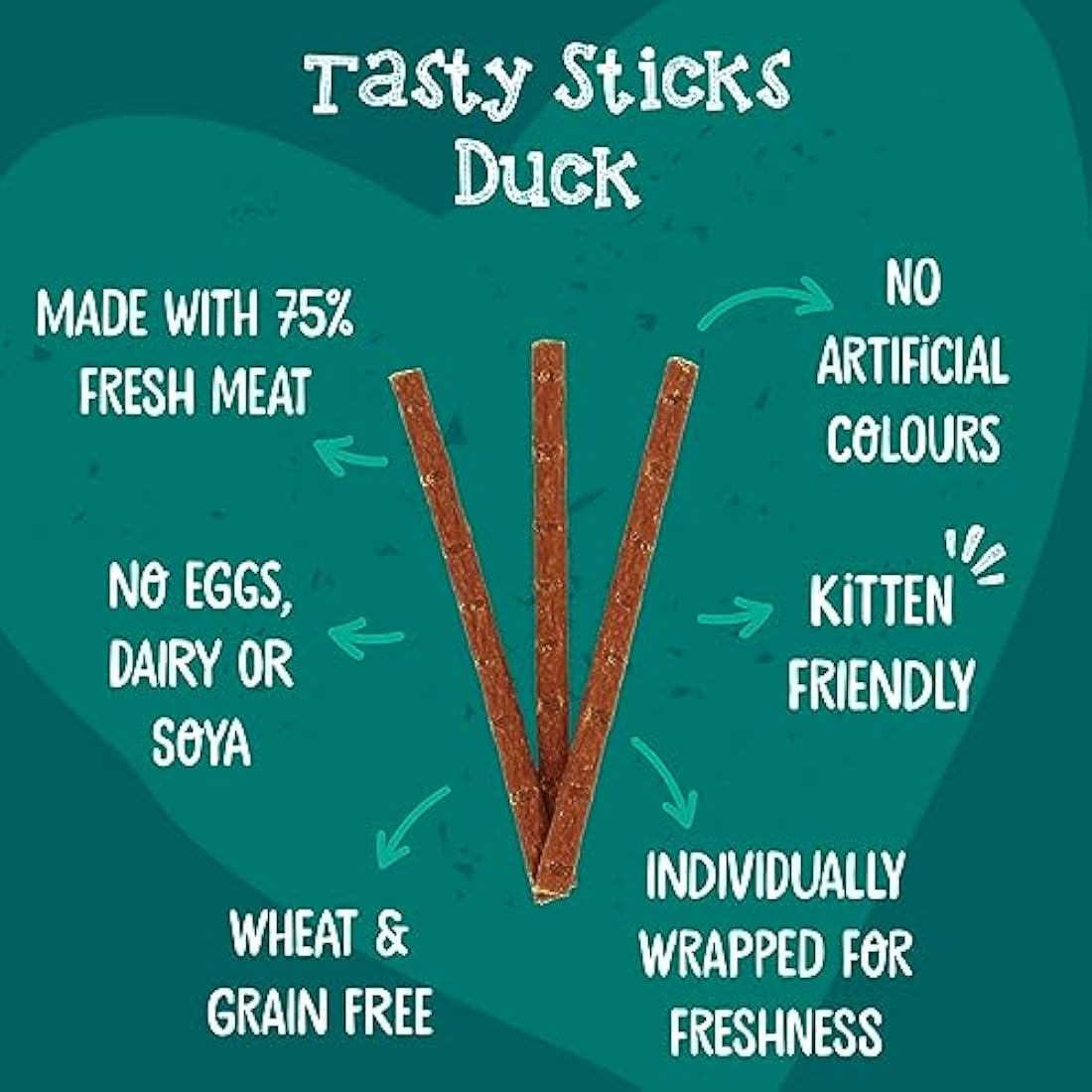 Webbox Tasty Sticks Duck Cat Treats – Grain Free & Kitten Friendly (150pk)