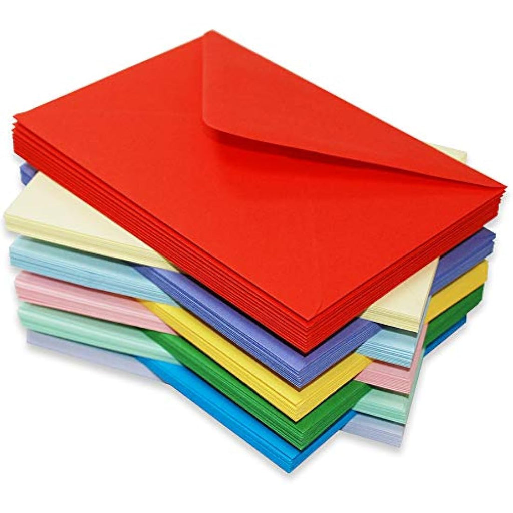 Craft UK 5x7 Envelopes - 200 Assorted Colours for Card Making