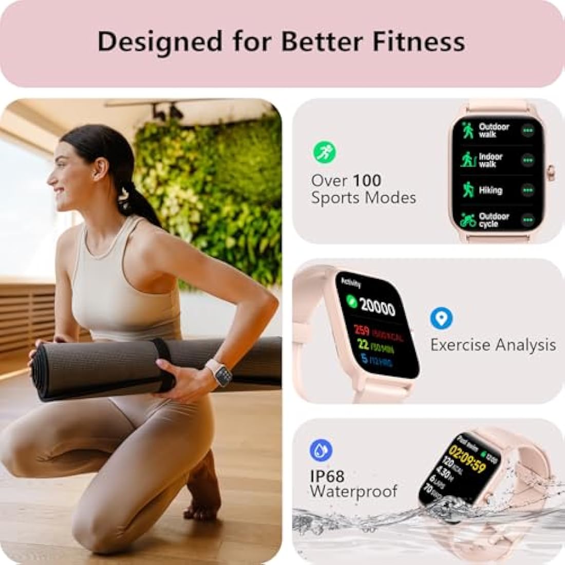 Yoever Women's Smart Watch | 1.8" HD Screen with Alexa & Bluetooth Calling