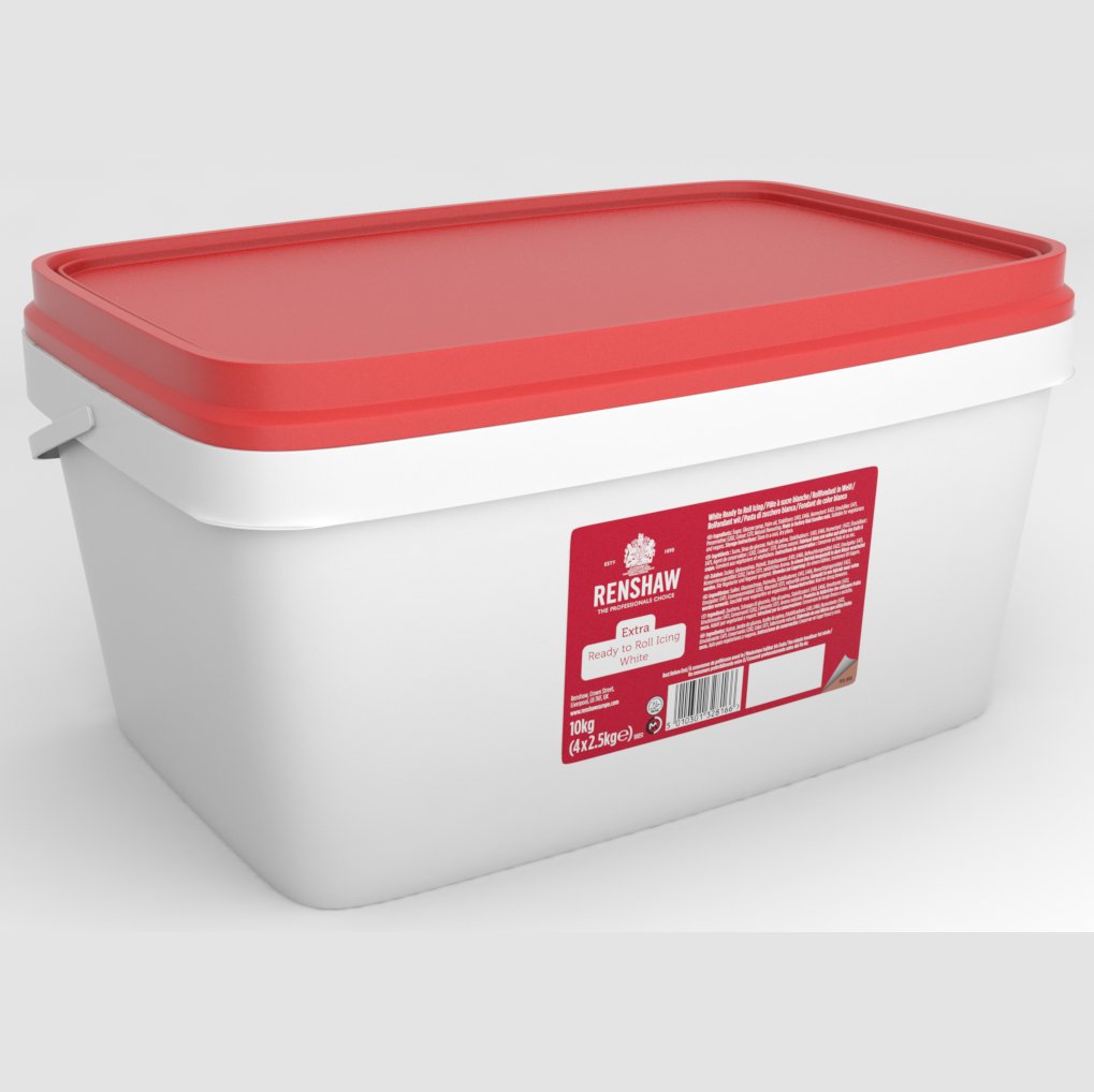 Renshaw Extra Stretch White Fondant Icing – Professional Sugar Paste, 10kg