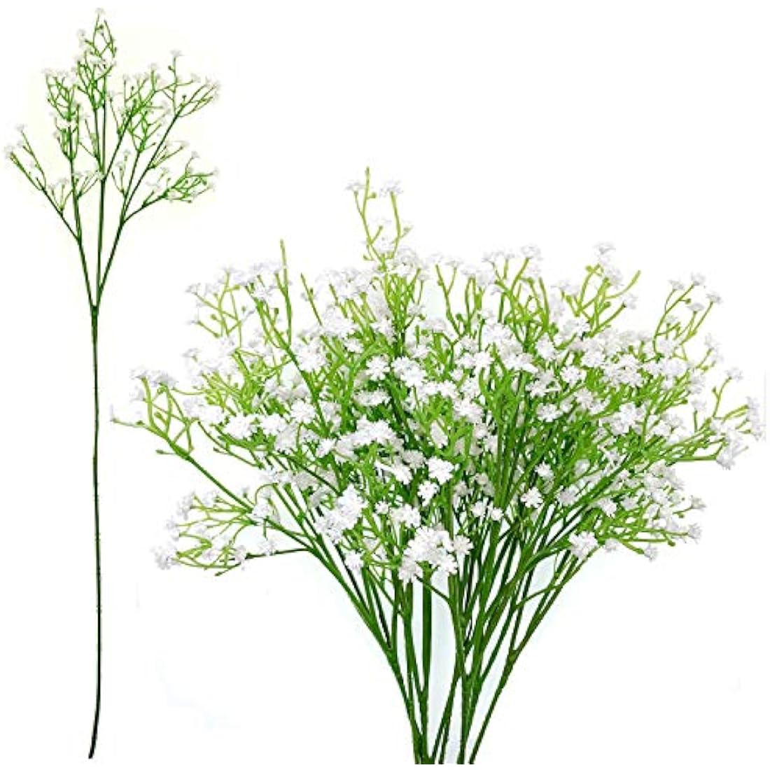 White Baby's Breath Artificial Flowers - 9 Stems Gypsophila