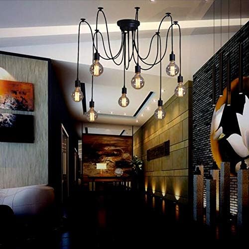 Industrial Spider Chandelier – Vintage E27 Pendant Light