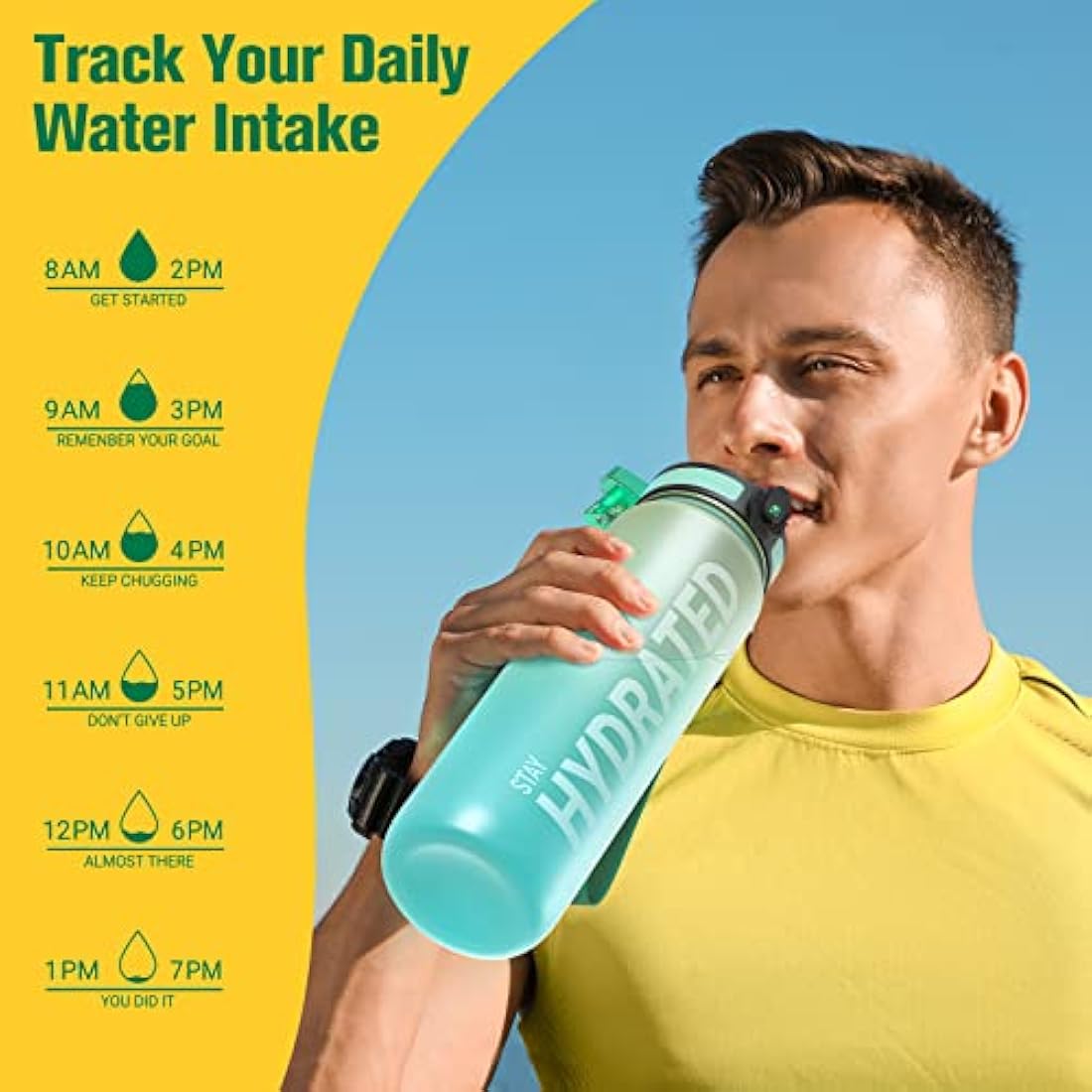 Sahara Sailor Motivational Water Bottle | 1L Tritan BPA Free Leakproof