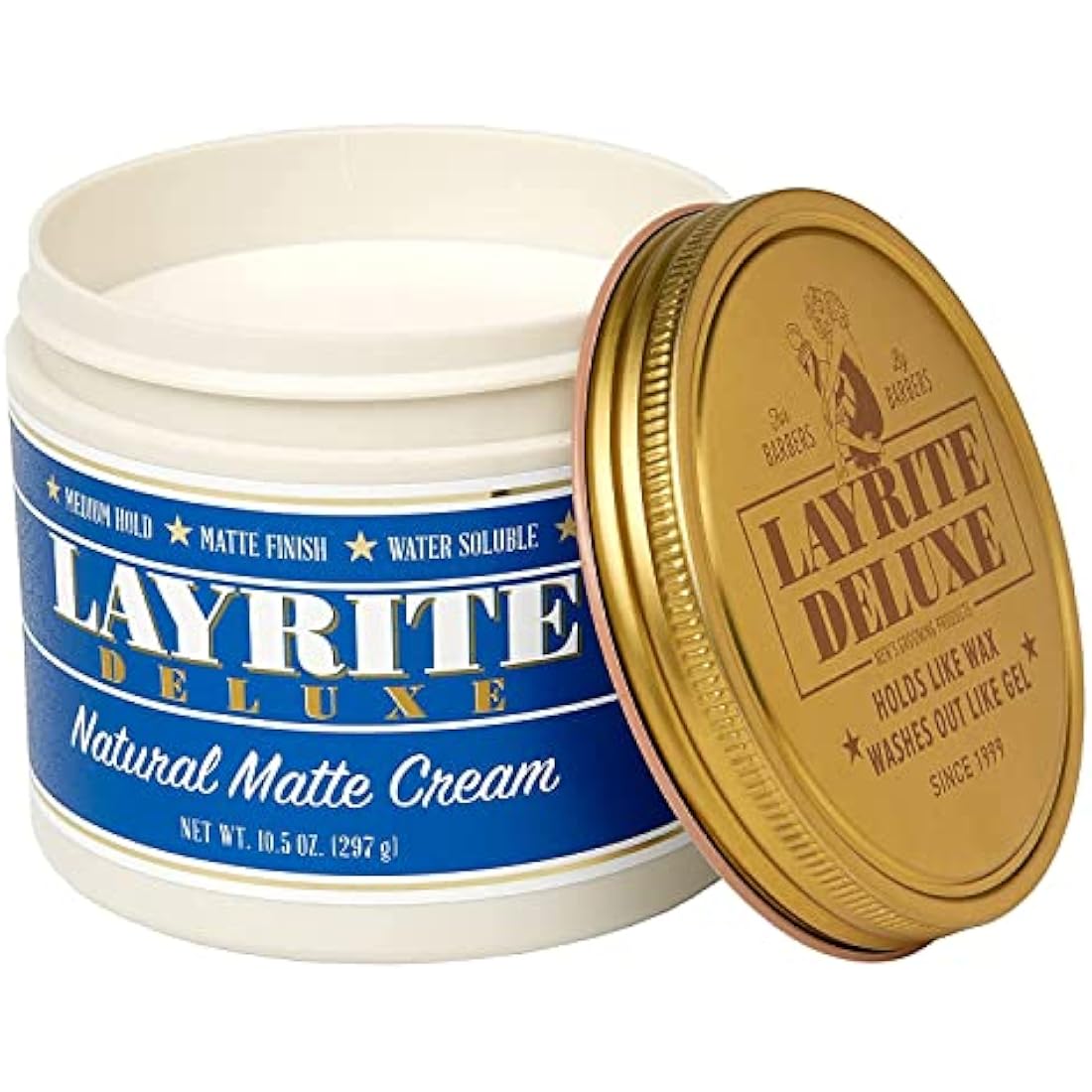 Layrite Natural Matte Cream – Medium Hold Hair Styling Cream (297g)