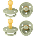 BIBS Colour Pacifier 4-Pack | Natural Rubber Latex Soothers | Size 2 Sage
